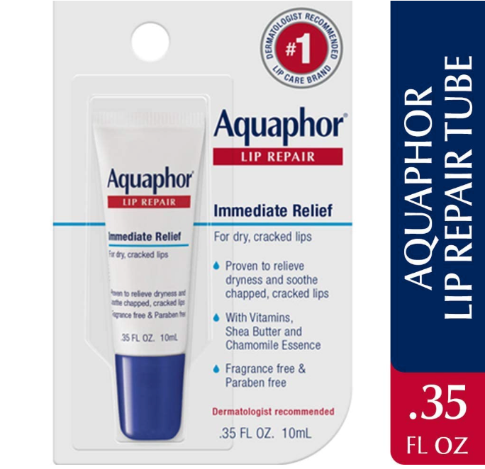 Aquaphor Lip Repair Ointment with Shea Butter – Dry & Chapped Lips Treatment (0.35 fl oz)