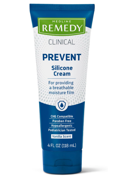 Medline Remedy Silicone Cream, Unscented (4 fl oz), Gentle Breathable Film for All Ages