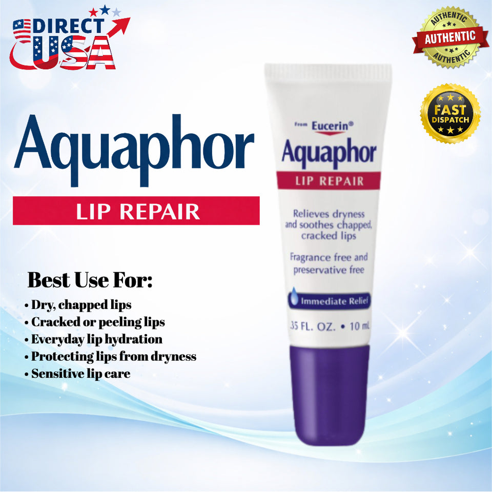 Aquaphor Lip Repair Ointment with Shea Butter – Dry & Chapped Lips Treatment (0.35 fl oz)