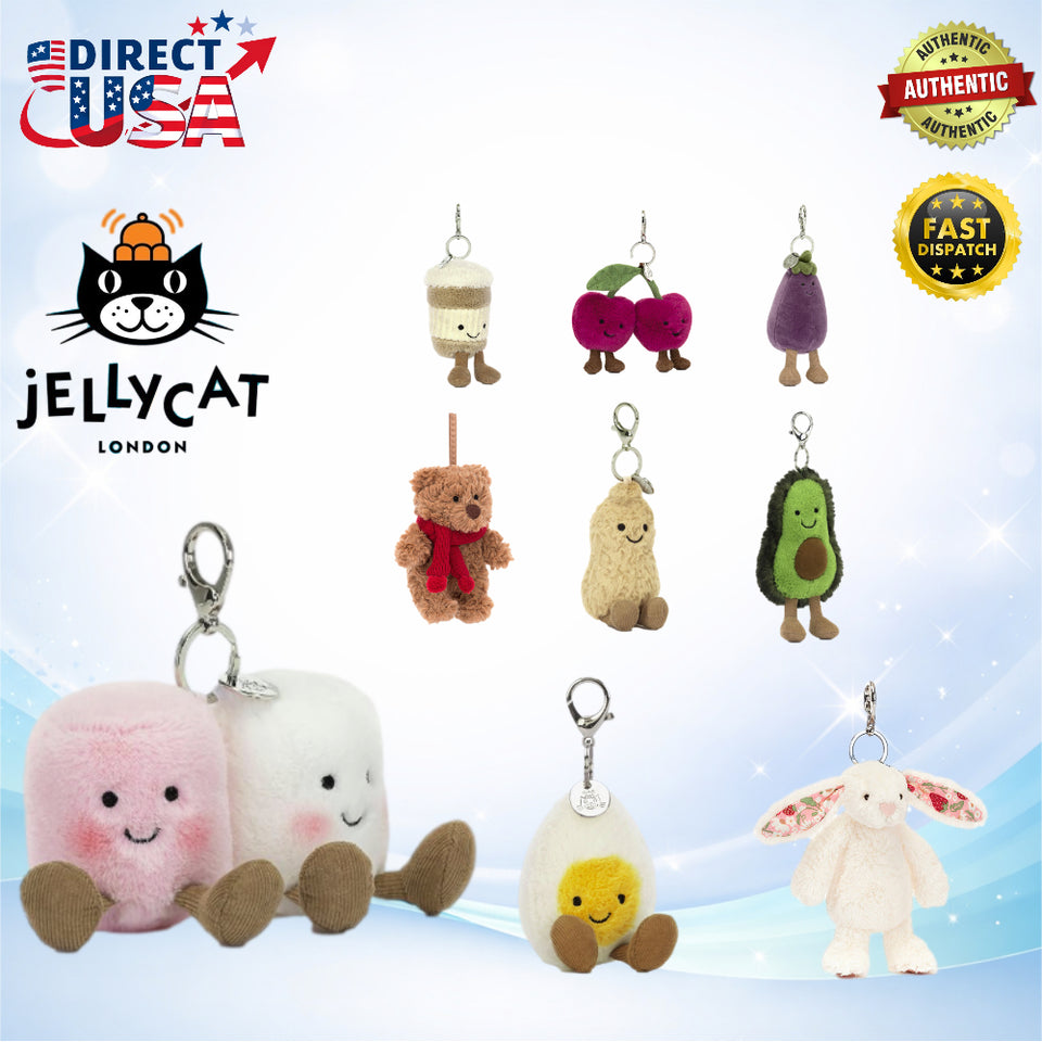 Jellycat Plush Bag Charm Keychain – Cute Soft Toy Accessory for Bags, Backpacks & Keys
