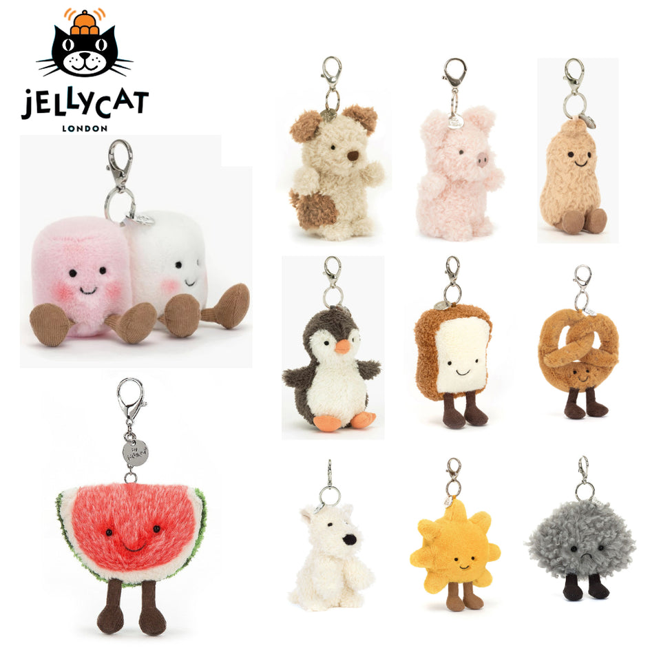 Jellycat Plush Bag Charm Keychain – Cute Soft Toy Accessory for Bags, Backpacks & Keys